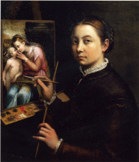 ソフォニスバ・アングイッソラ　 「 自画像 」 1556 |　66 x 57 cm 